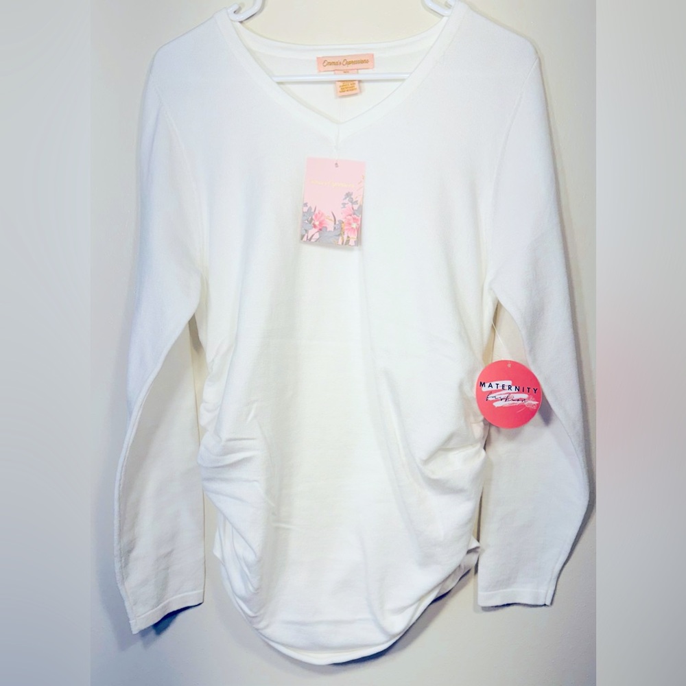 White Emma’s Expressions NWT large Maternity Top